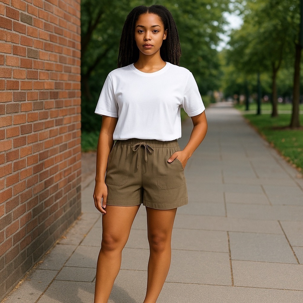 ❄️ Cato | Drawstring Linen Shorts Brown Size Small